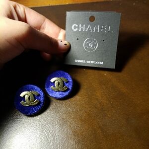 CHANEL Royal Blue and Gold Hair Clips